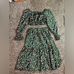 Shein floral maxi skirt set💐